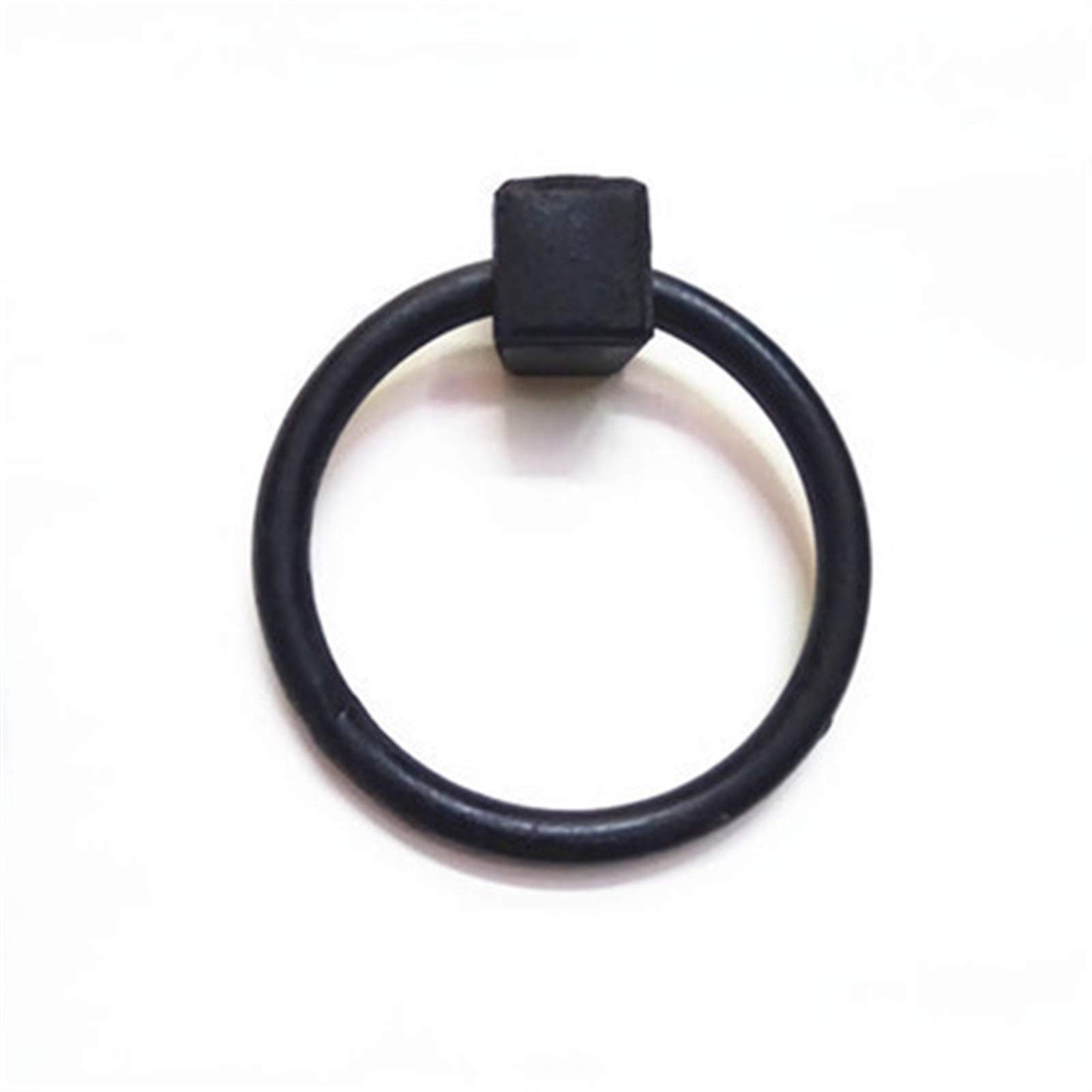 Battiporta,Battente per Porta Ghisa Antico batacchio Tirare a Mano Porta Hoop Maniglia Vecchio Olmo Porta di Ferro Batacchio Aumentare Ispessimento Iron Ring(Black,Big)