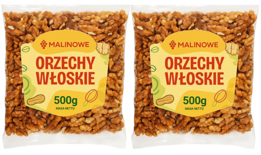 Malinowe orzechy włoskie łuskane 2x500g naturalne doskonałe jakość premium