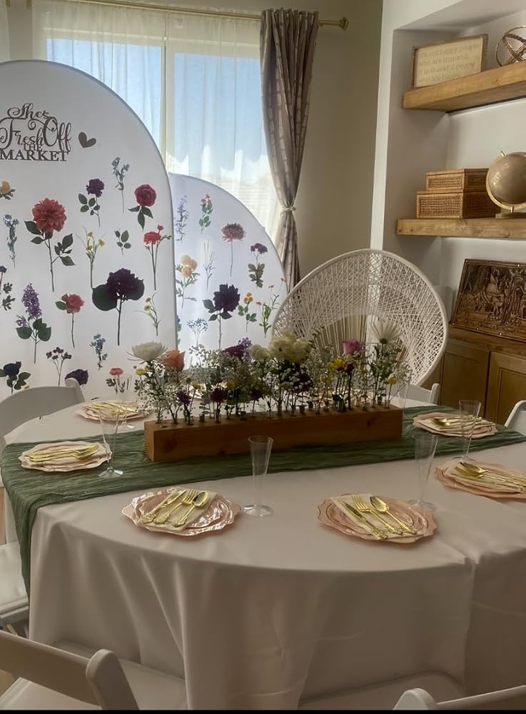 Goodluck 350 PCS Disposable Pink with Gold Rim Plastic Dinnerware Set