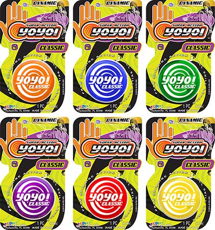 Dynamic Classic Yoyo (24 Yoyo Assorted Color) By Ja-Ru. Beginner & Professional Yoyo For Adults And Kids. Responsive String Yoyo. Party Favors Birthday Gift Set Best Stocking Stuffers. 1986-24P #TOP2