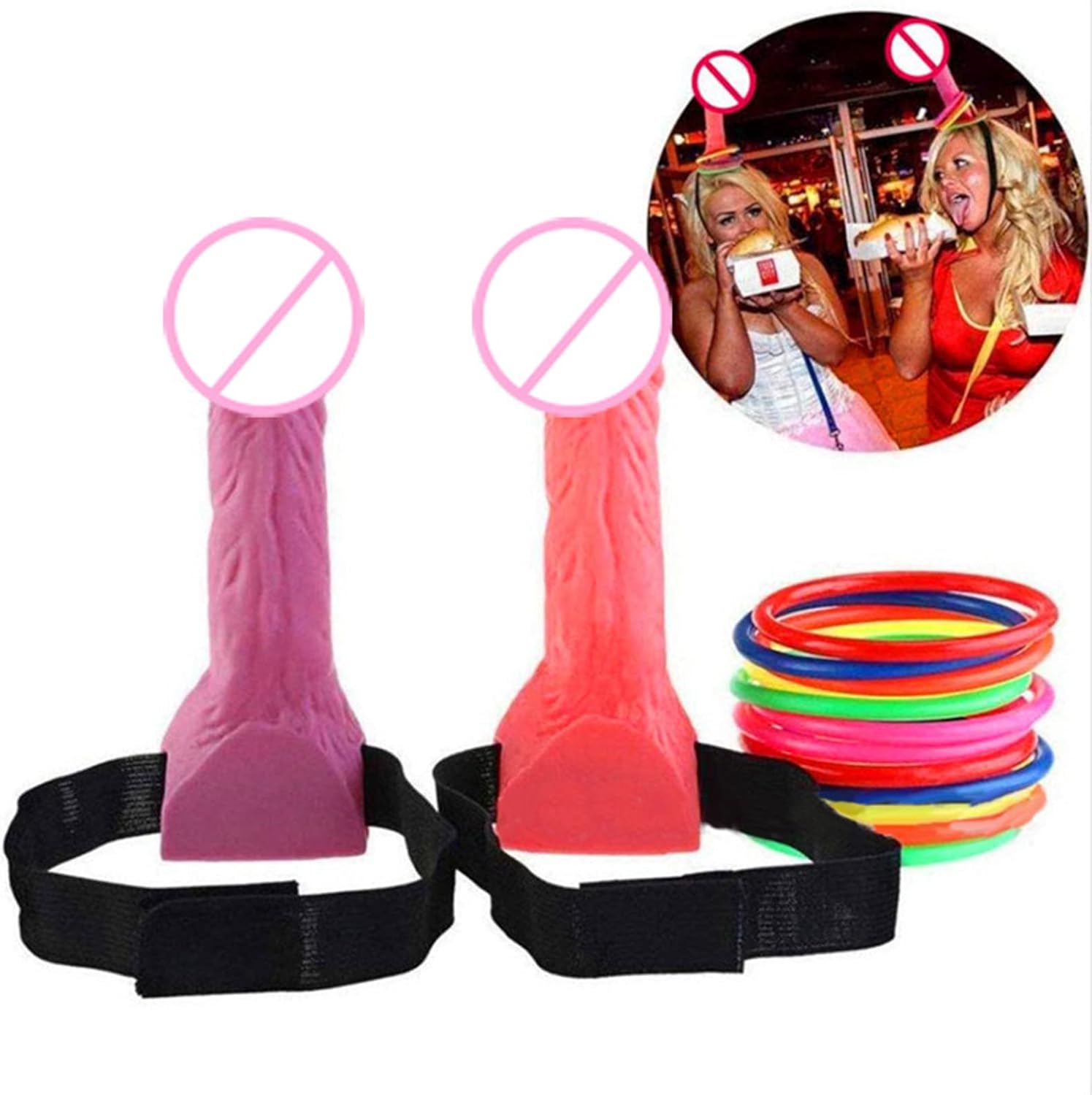 WujiJia 2 Sets Bachelorette Party Ring Toss Game, Hen Party Girls Night Novelty Toy Props Accessories, Simulation Shaped Toss Game for Adult Party : Sports & Outdoors
