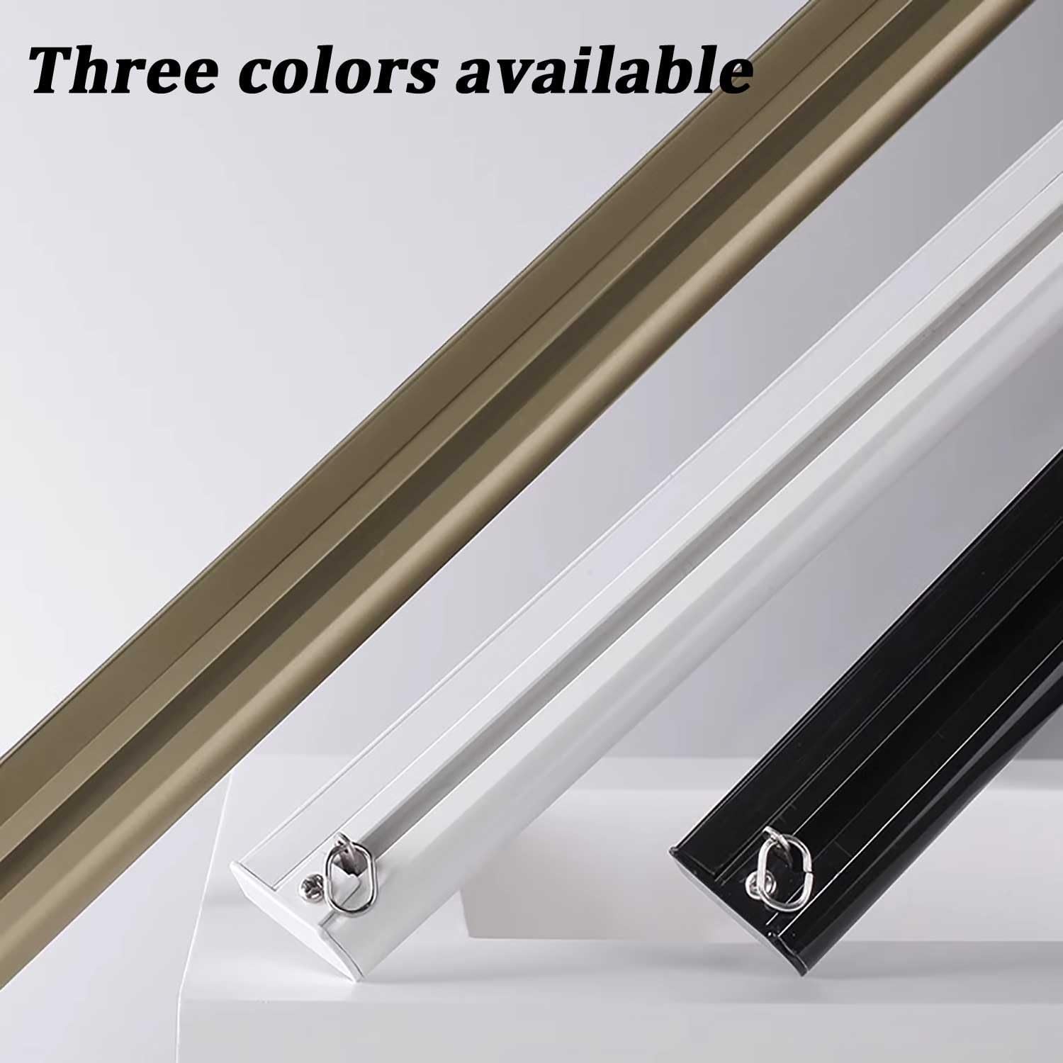 Ultra-Thin Aluminum Curtain Track - Ceiling Rod System for Room Divider, Living Room, Bedroom, Shower - Gold Finish, 1m (3.3ft) - Sleek & Durable Design