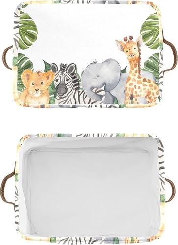 Miniatura 4 de Deven Jungle Animal Forest - Canastas de almacenamiento grandes personalizadas para organizar estantes con asa, contenedores de almacenamiento