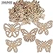 Produktbild 100 stk kleine Holz Anhänger Scrapbook Geschenk Dekohänger DIY Deko Handwerk Basteln für Bonboniere Gastgeschenk Box Geschenkbox Weihnachten Adventskalender Beutel Säckchen (Schmetterling Muster)