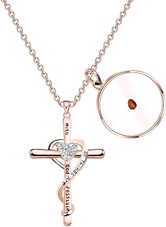 Christian Cross Mustard Seed Pendant Necklace With God All Things Are Possible aith Religious Jewelry Bible Verse Gift For Friend Family