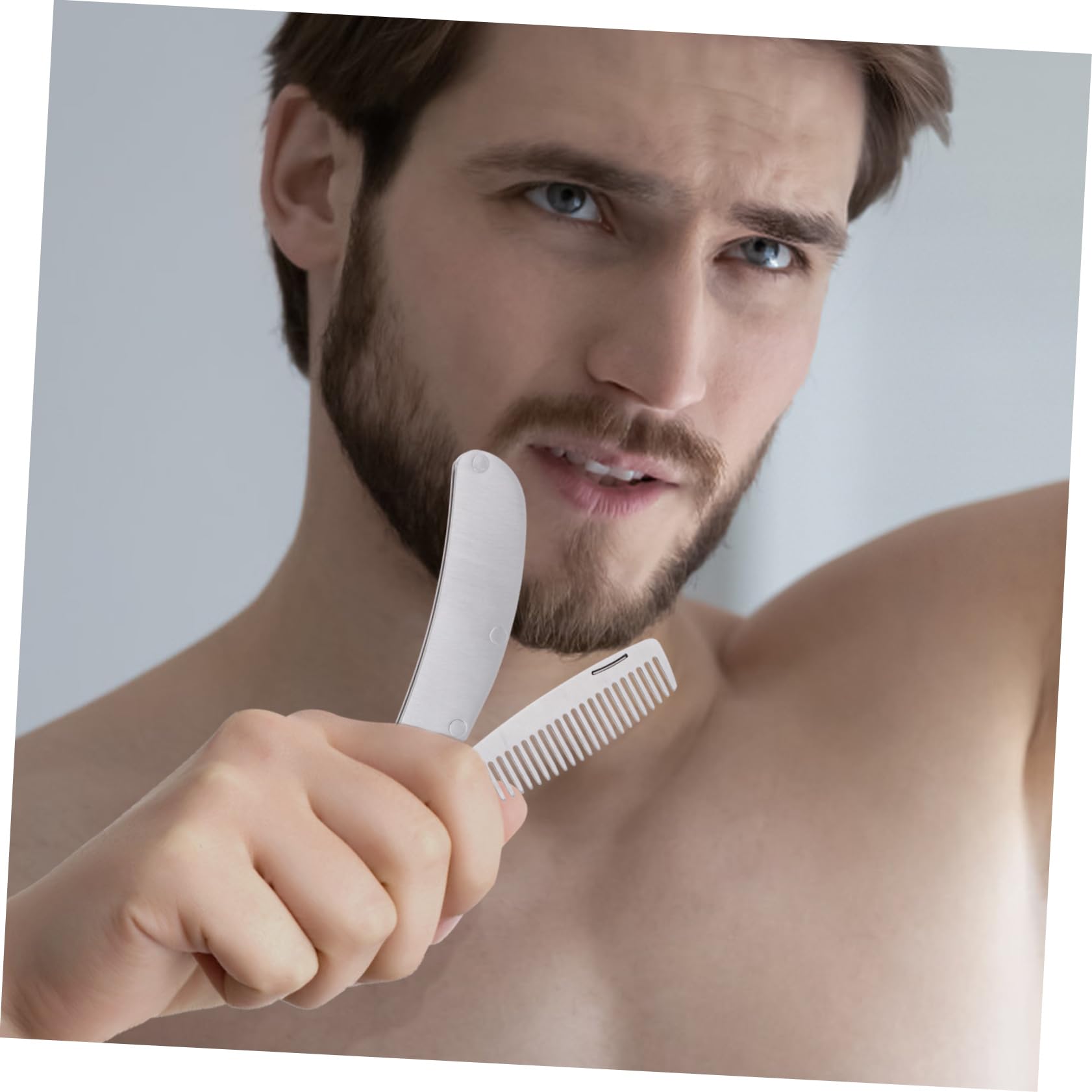 3pezzi Pettine Mini Acciaio Inossidabile Portatile Foldable e Antistatico Per Styling Barba e Strumento Compatto Da Viaggio Per Uomini