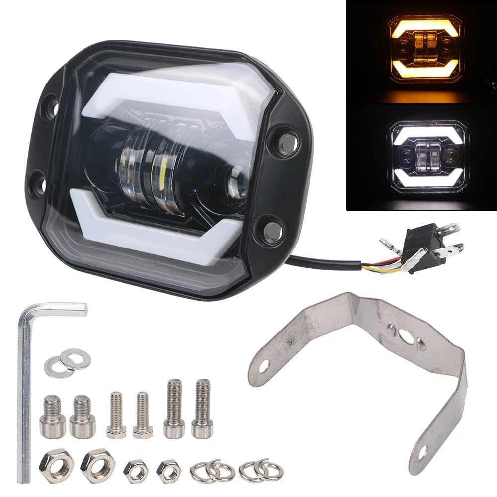 Fari Fendinebbia Faretti per moto 12V 6000K Luci di guida | Faretti per moto 12V 6000K Luci di guida diurne da 5 pollici Fari a LED IP67 per camion per fuoristrada 4x4 ATV DRL