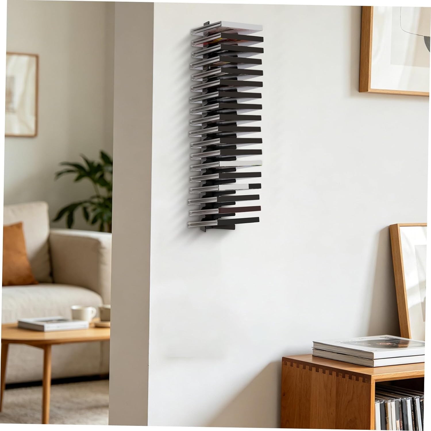 Wall Mounted Media Organizer 4pcs Carbon Steel for Dvd Cases