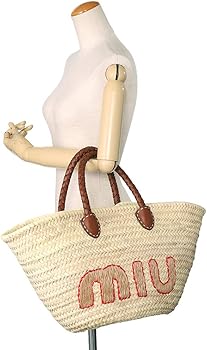 Amazon | [ミュウミュウ] カゴバッグ ラフィアトート 5BG212 2DN3