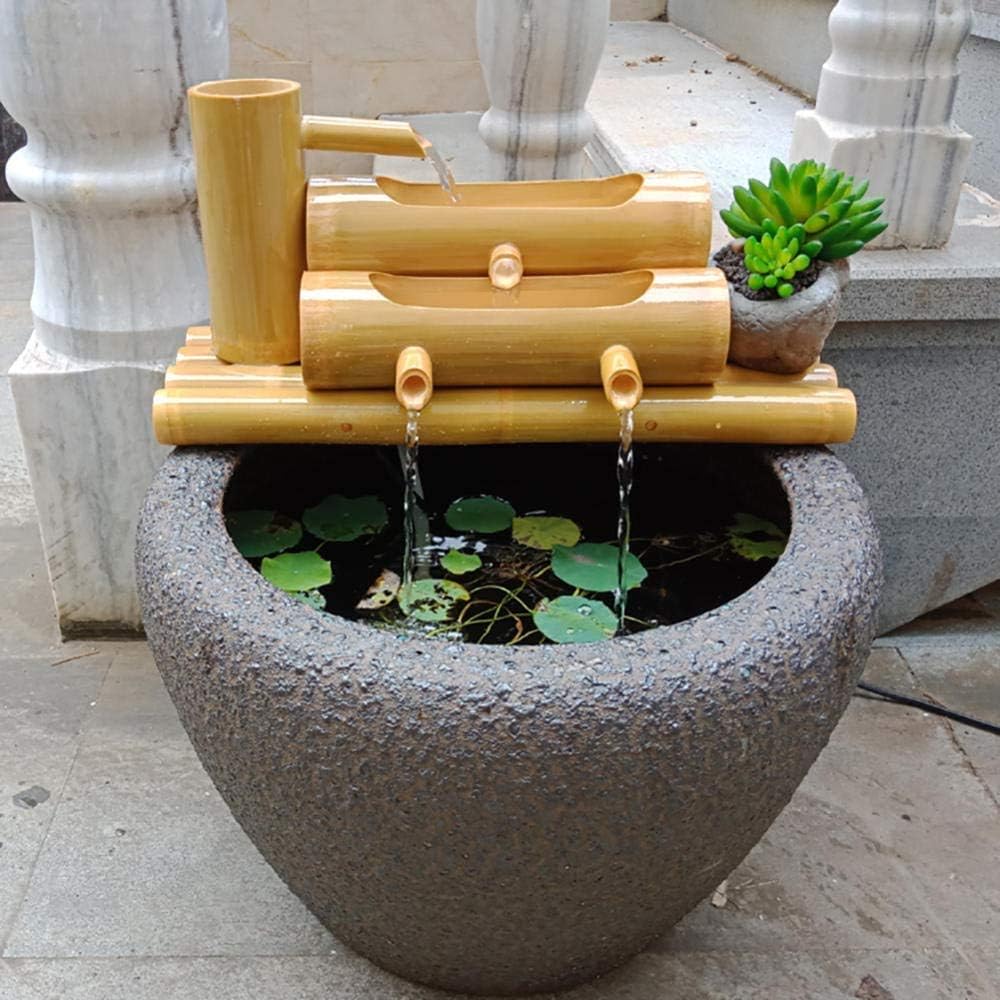 Classic Fish Tank Spitter, Water Fountain Bamboo Water Feature Rocking Pump Water Landscape, Japanese Garden Decoration for Pond Pool Patio Balcony,35cm