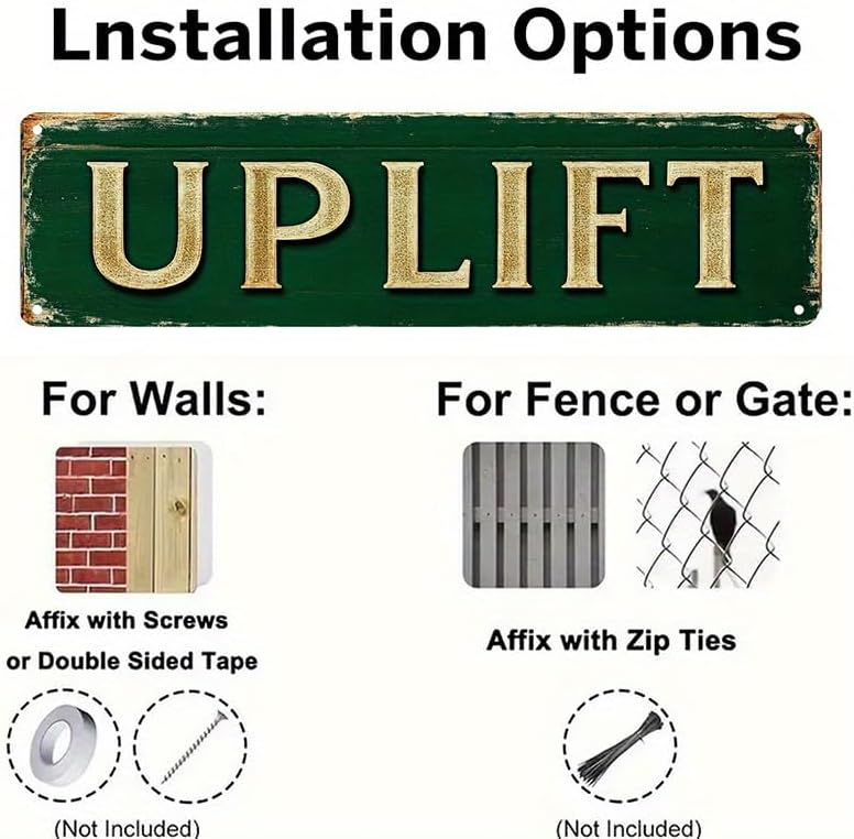 Bar Sign Bar Gifts Vintage Metal Wall Decor Sign"UPLIFT" Street Sign Funny Man Cave Decor Accessories for Home, Bar, Bathroom, Bedroom Unique Retro Tin Signs for Outdoor 4 X 16 inches image 3