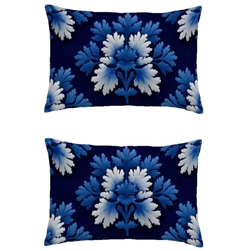 Taie oreiller 60x90cm bleu marine imperméable pour grand coussin extérieur et canapé de salon