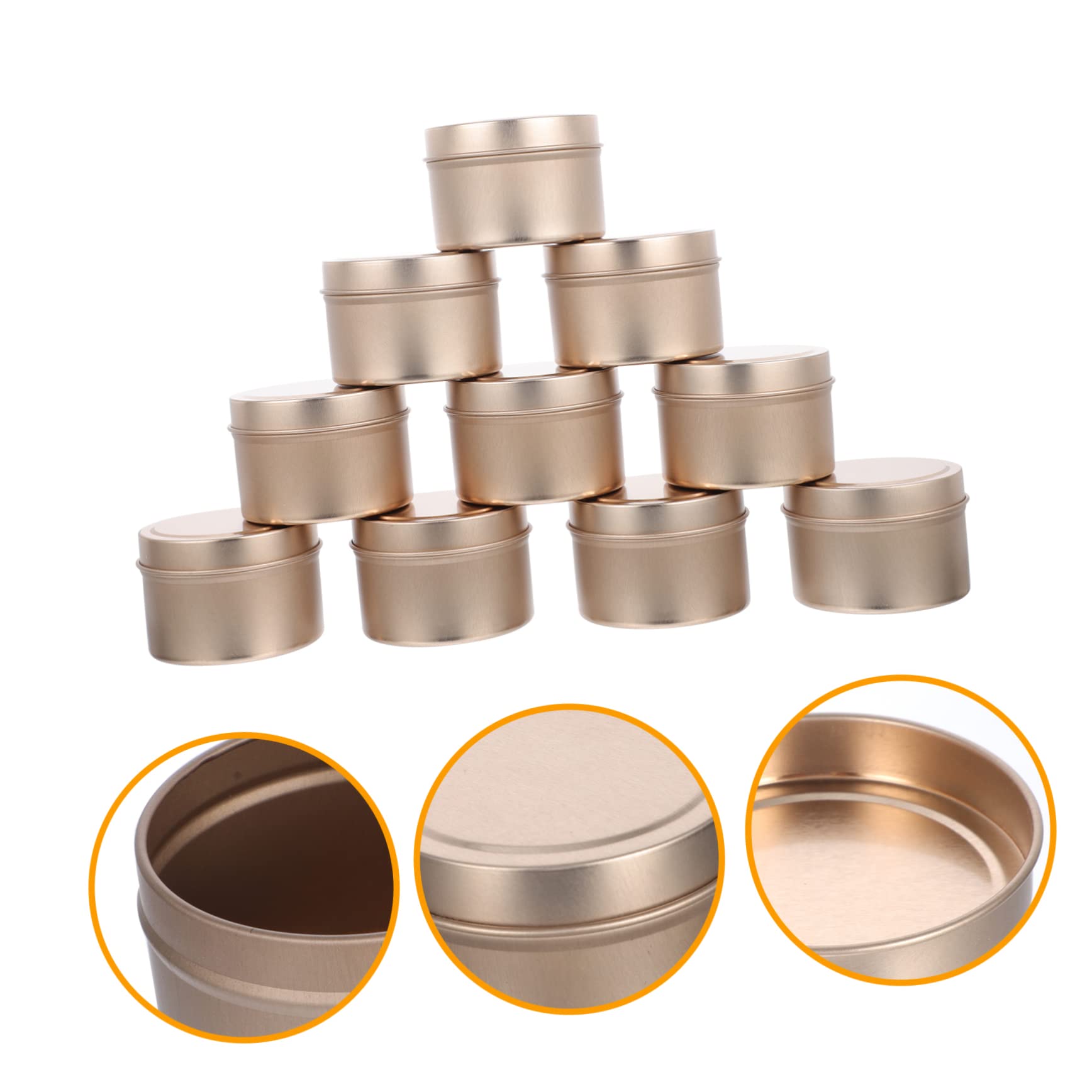 HOMSFOU 2 Sätze Roségold Kerzendosen Rund Auslaufsichere Nachfüllbare Candle Container Für DIY Kerzenherstellung Kosmetik Schmuckaufbewahrung Breiter Öffnung Vielseitig 12 Stück * 2