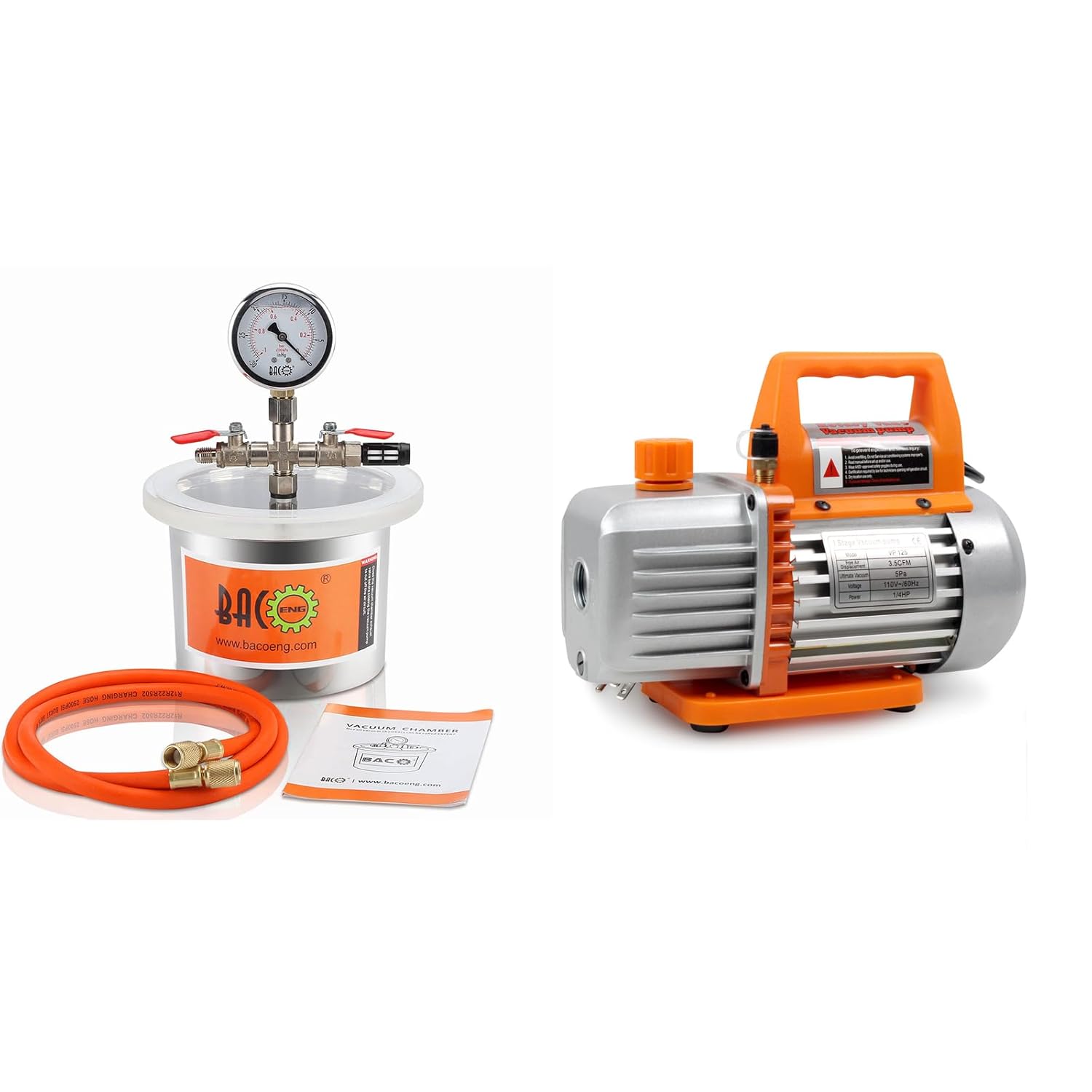 BACOENG 2 Quart Vacuum Chamber with Pump