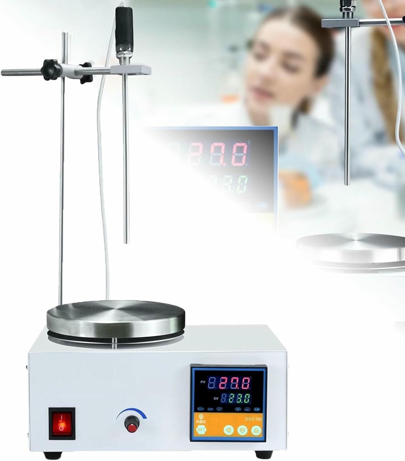 Agitateur magnétique chauffant de laboratoire en acier inoxydable numérique 1500 ml