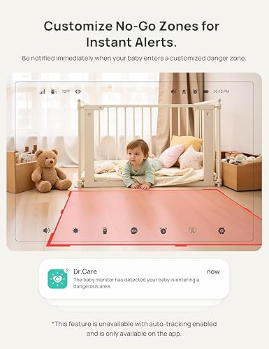 Miniatura 7 de Dr.Care VistaView Smart WiFi Baby Monitor with 2 Cameras- 5 1080P Split Screen & 2K Camera App Control, Cry & Motion Alerts, Night Vision, 5000mAh