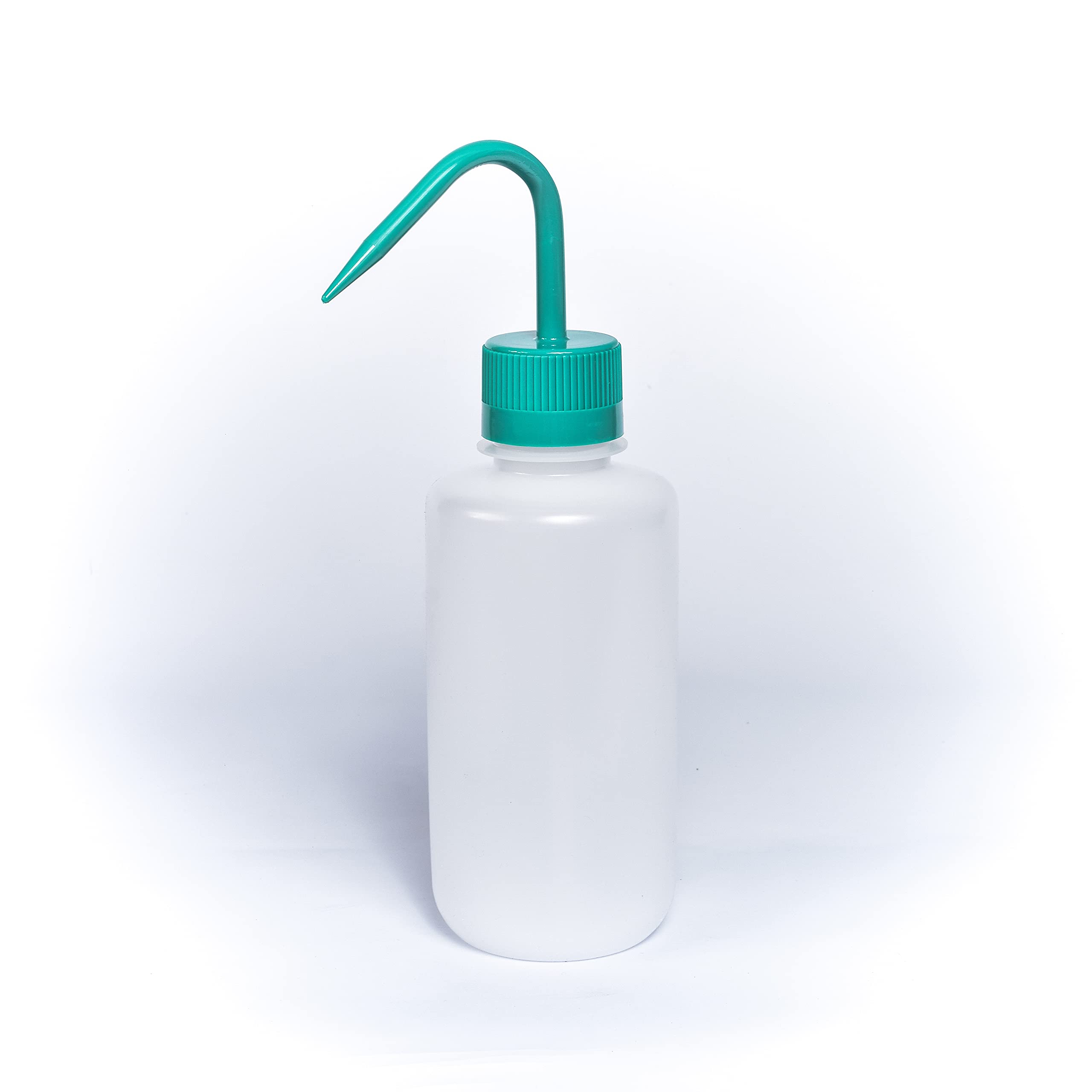 Tarsons T560070-G 500ml Color Coded LDPE Narrow Mouth Wash Bottle - Green Cap (Pack of 4)