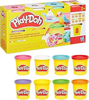 Play-Doh Regenbogen 8er-Pack Farben à 85 g, Knetmasse-Set mit exklusiven zarten Farben, perfekt zum Teilen auf einer Party und als schönes geschenk für Kinder ab 2 Jahren