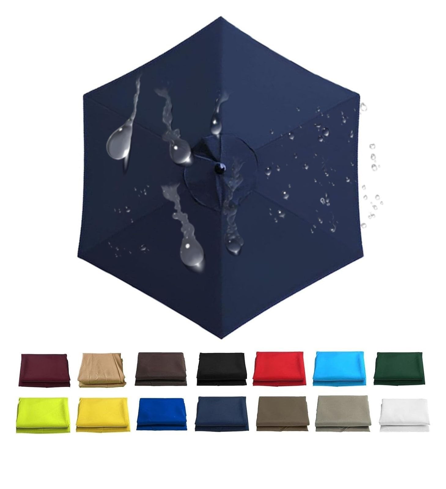 Miecoae Replacement Parasol Canopy Patio Umbrella Replacement Canopy, Market Umbrellas Top for 6 Ribs 8 Ribs, Replacement Covers Market Patio Umbrella Canopy Cover(Ww21,6 Ribs- 6.5 FT 200 cm)