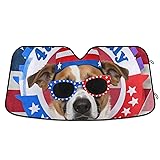 4th of July Independence Day White Dog Sun Cover for car Foldable Sun Protector as seen on tv Products Protector de parabrisas