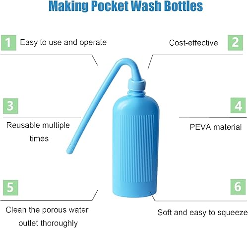 Miniatura 6 de HNYG Herramienta de limpieza de bolsas de colostomía, botella de lavado de bolsas de ostomía, suministros de limpieza de bolsas de ostomía, bolsa de