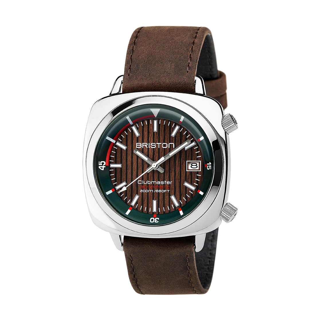Briston Men Automatic Movement Analog Stylish Walnut Wood and British Green Dial Wrist Watch with Elegant Design for Casual Outings, Parties | Ideal for Birthday Anniversary Gift (B0D459M98F) Amazon Price History, Amazon Price Tracker