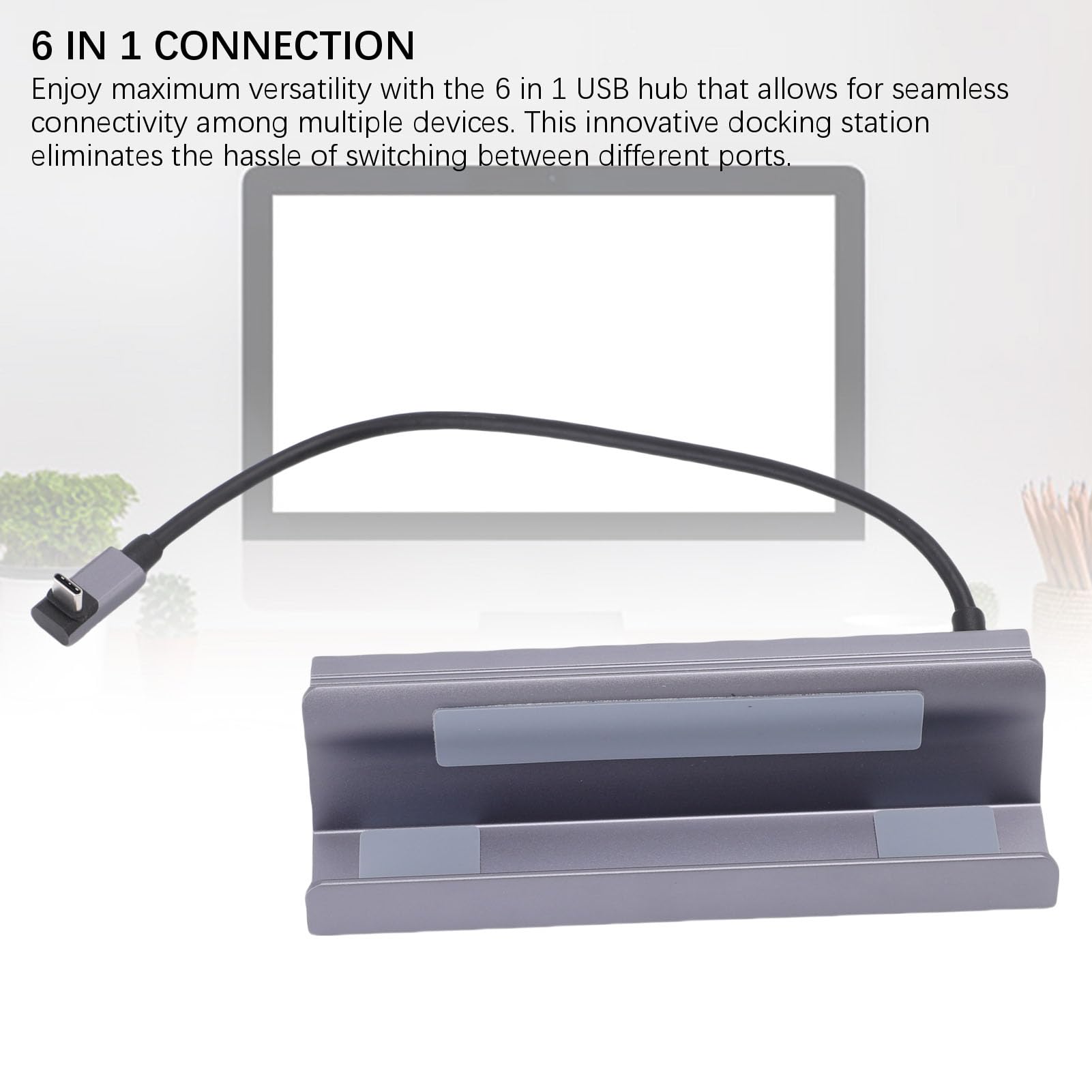 Aramox Docking Station USB C, Hub in Lega di Alluminio, Adattatore USB Tipo C 6 in 1 con Uscita 4K120Hz e Ricarica da 100 W per Laptop e Professionisti