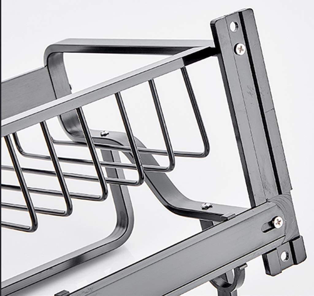 Porta Asciugamani Portasciugamani A Parete Space Alluminio Spesso Doppio Palo Strato Bagno Cucina Rack Multifunzione Accessori Per Il Bagno(57cm)