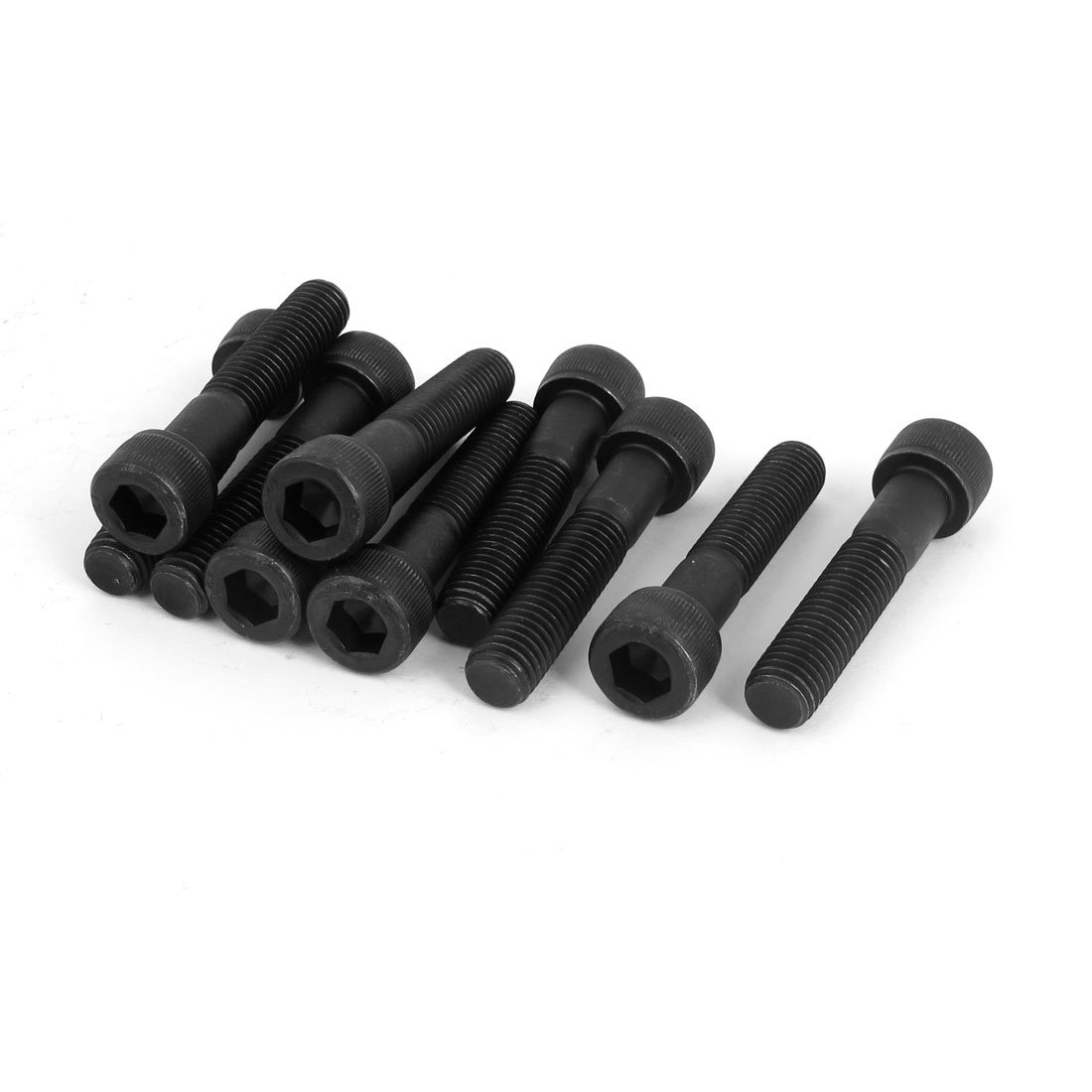 Vis M10x50mm à tête cylindrique six pans creux en acier allié 12.9 noir, lot de 10 pièces