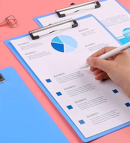 Miniatura 7 de Portapapeles de plástico, 6 paquetes de tableros de clip de tamaño A4, clips de papel, portapapeles de enfermería, soporte de clip de papel, tablero