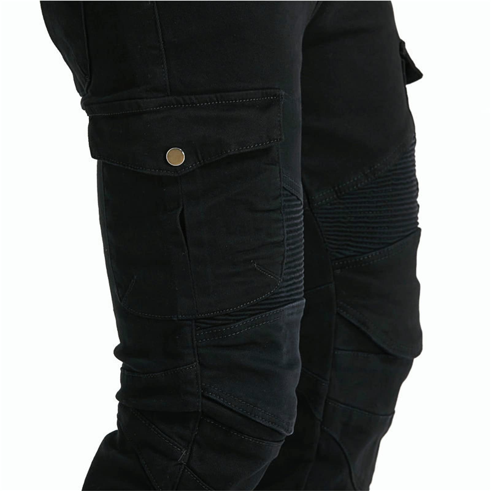 Pantaloni Moto Uomo, Traspirante Elastico Jeans, Kevlar Traspirante - Impermeabile E Antivento Pantaloni Protettivi Pantaloni Moto Uomo, 4 X Pad di Protezione