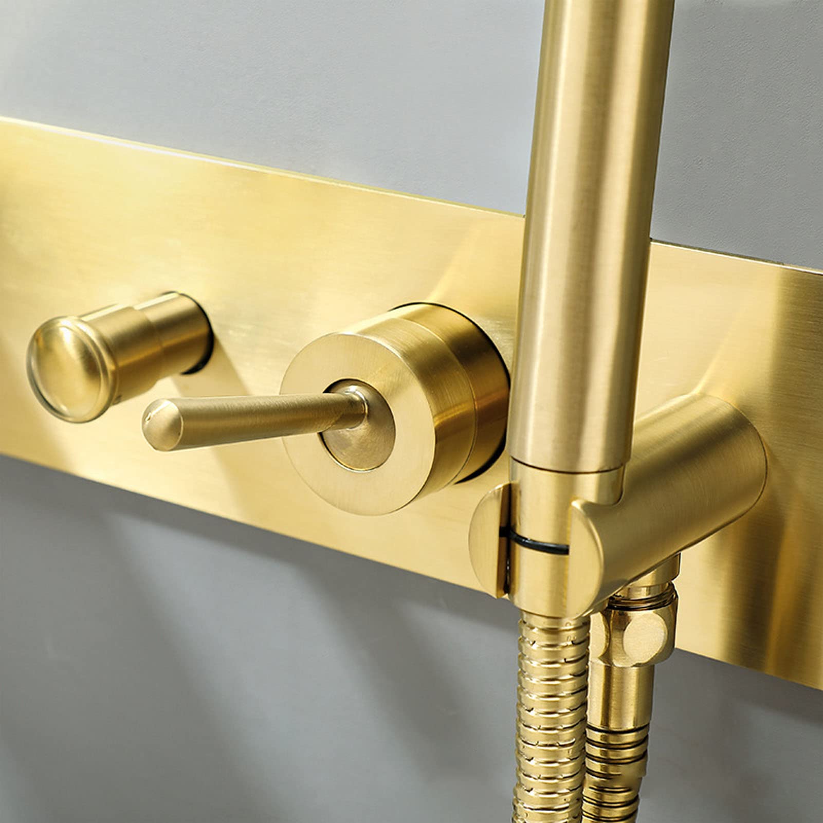 grifo de ducha, Grifo monomando for bañera de alto caudal, color oro cepillado(Brushed Gold)