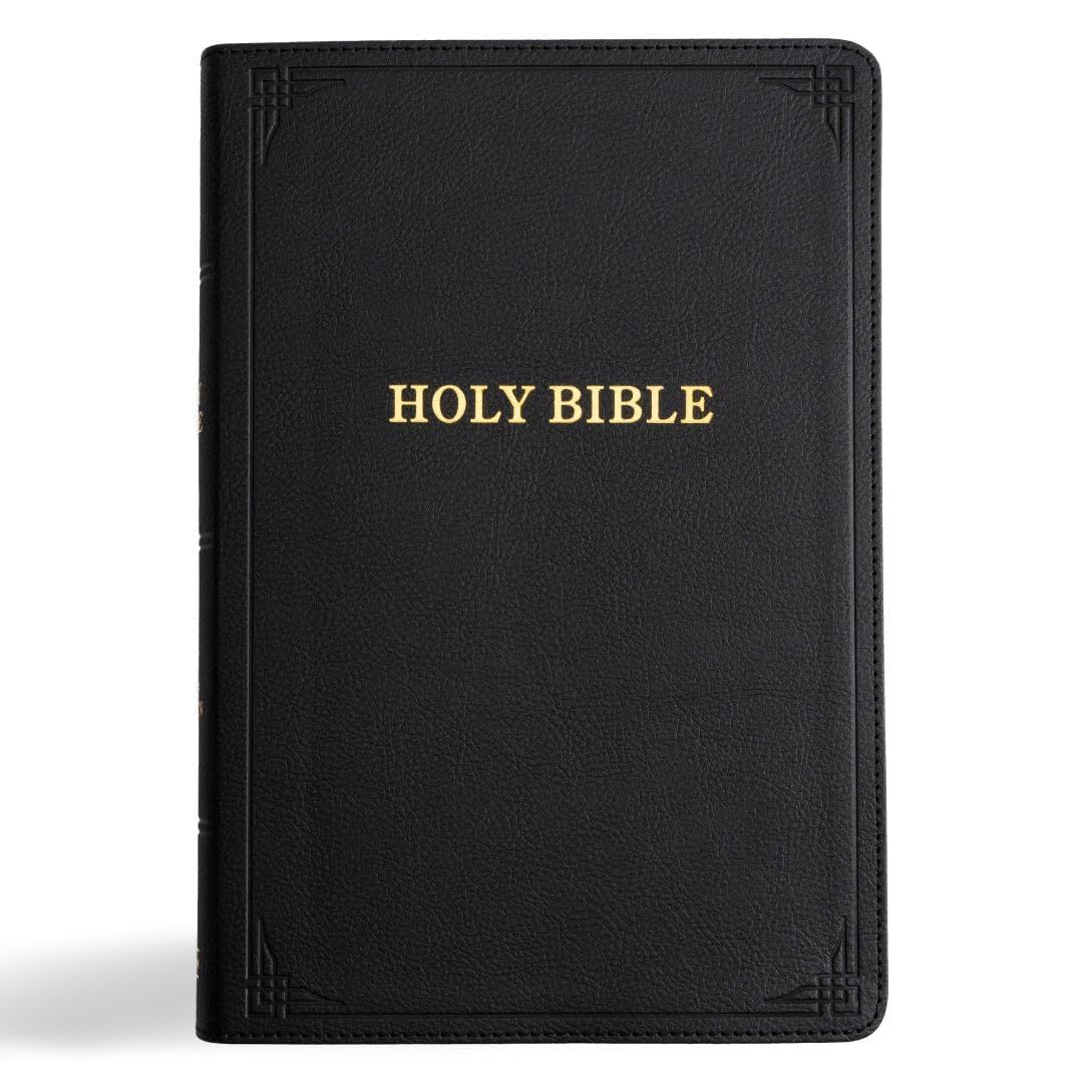 KJV Holy Bible, Giant Print with Cross-References, Black LeatherTouch with Decorative Cover Accents, Ribbon Marker, Red Letter, Full-Color Maps, Easy-to-Read Bible MCM Type, King James Version