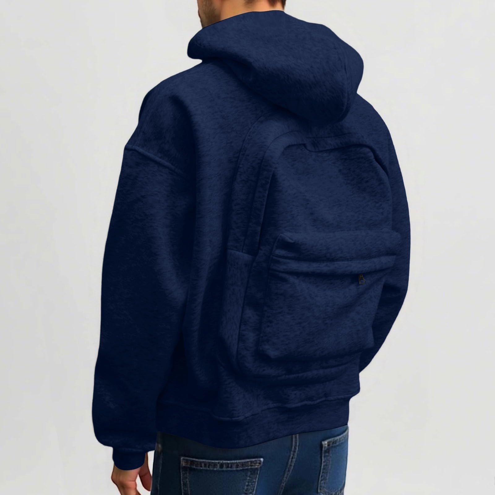 Générique Sweatshirt femme Oversize Casual Sport Sweat à capuche zippé décontracté avec poche avant et design sac à dos, veste légère pour activités de plein air