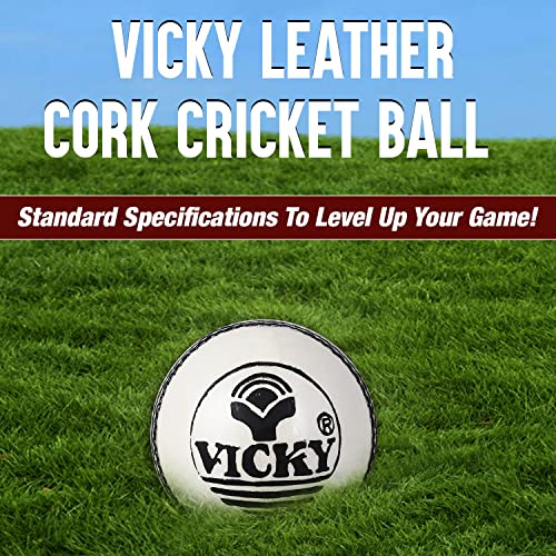 Image of Vicky Challenger White Cricket Ball Constructed with Alumtanned Large Thick Leather Suits Every Balling Style Ideal for Professional Use- 4 Pcs (Pack of 1)