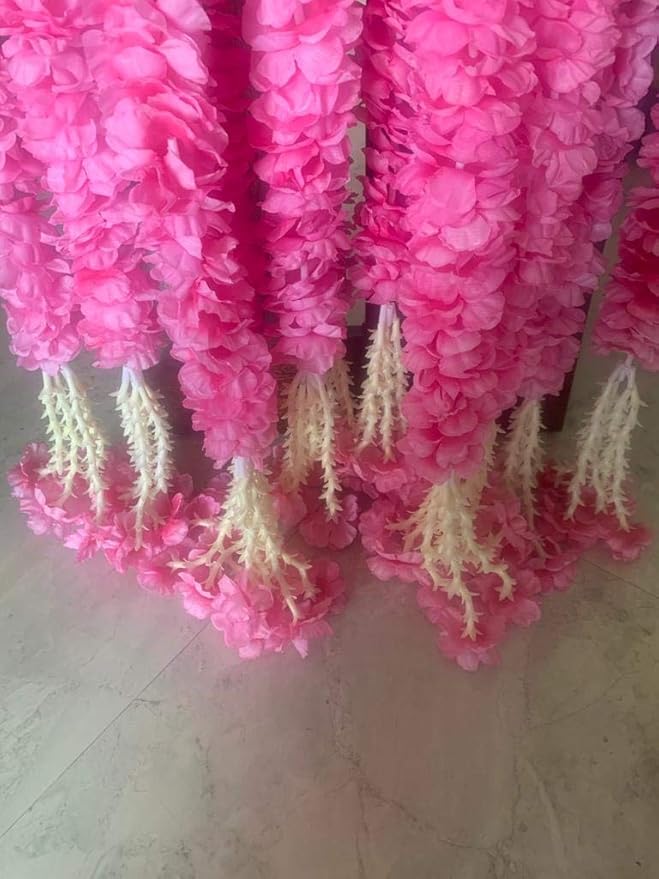 Buy Scented Artificial Pink Blossom Flower String Garland ladi (5.6 ft