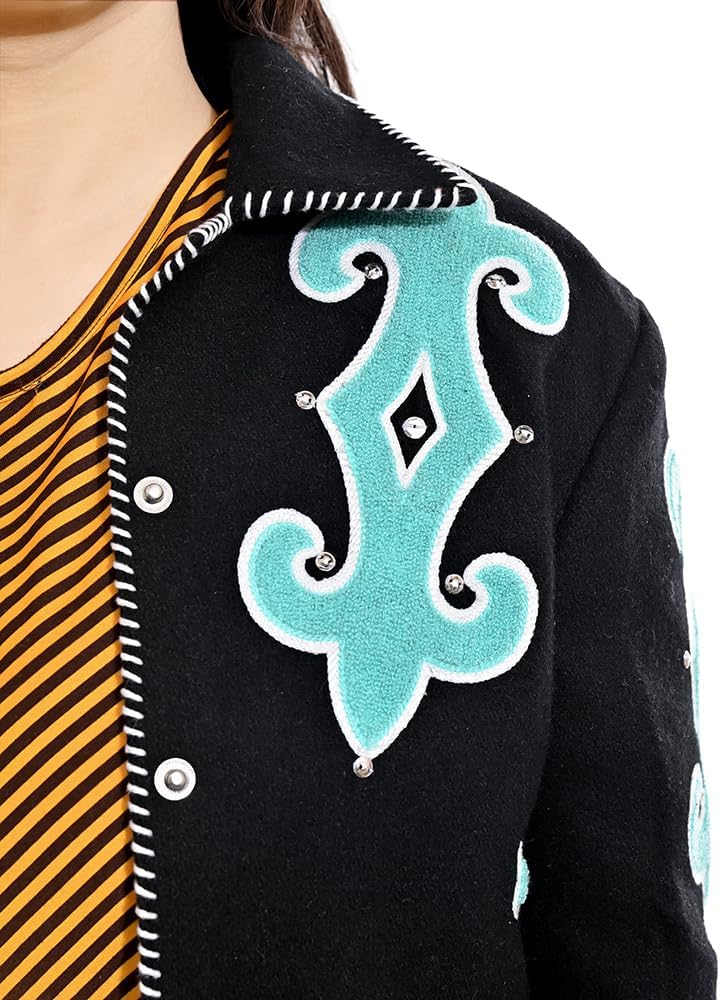 American Darling Western Apparel Embroidered Woolen Fabric Handcrafted Heritage Jacket with Braided Accents for Women