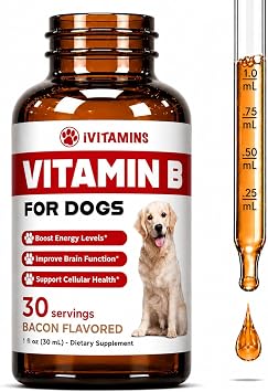 Vitamin B for Dogs - Vitamin B Complex for Dogs - Supports Healthy Energy, Appetite, Eyesight & Much More - Dog Vitamins - B Complex for Dogs - 1 fl oz - Bacon Flavor