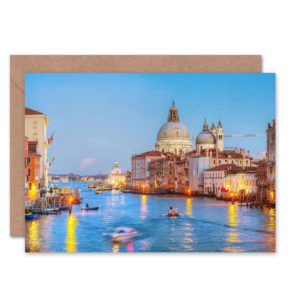 Wee Blue Coo Blue Wee Coo Venice Waterways City Photography Blank Greetings Birthday Card Art