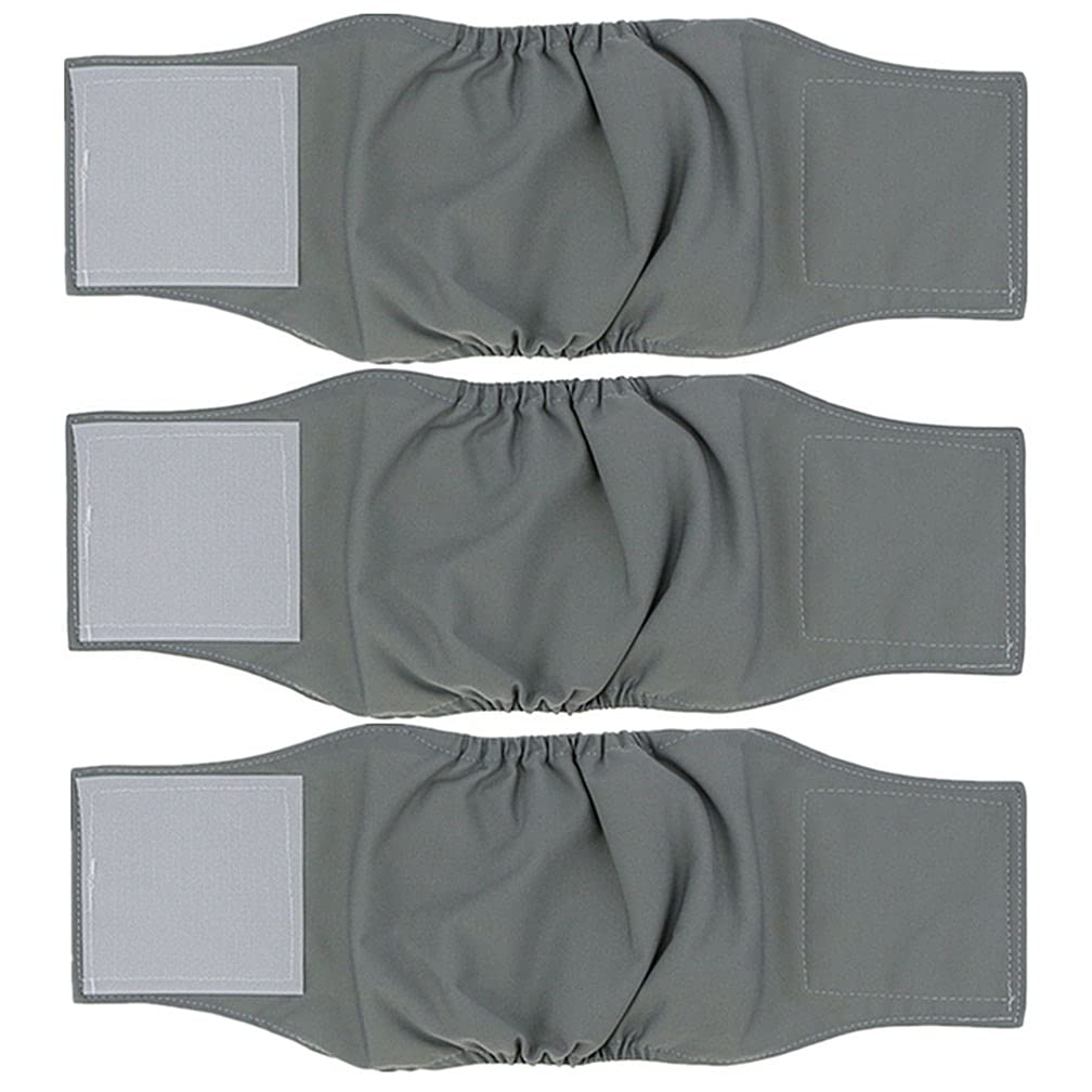 Amaliy Pañales para Perros Incontinencia (3 Paquetes), Pañales Perro Macho, Gris (L(45-54 cm))