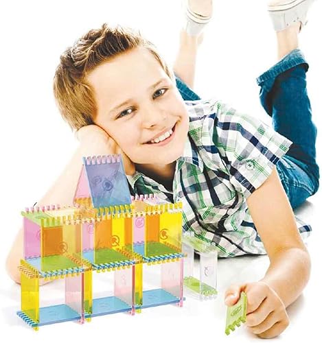 Miniatura 2 de Quercetti Juego de construcción de azulejos Playform incluye 60 azulejos en 6 colores para crear estructuras 3D, para niños a partir de 5 años
