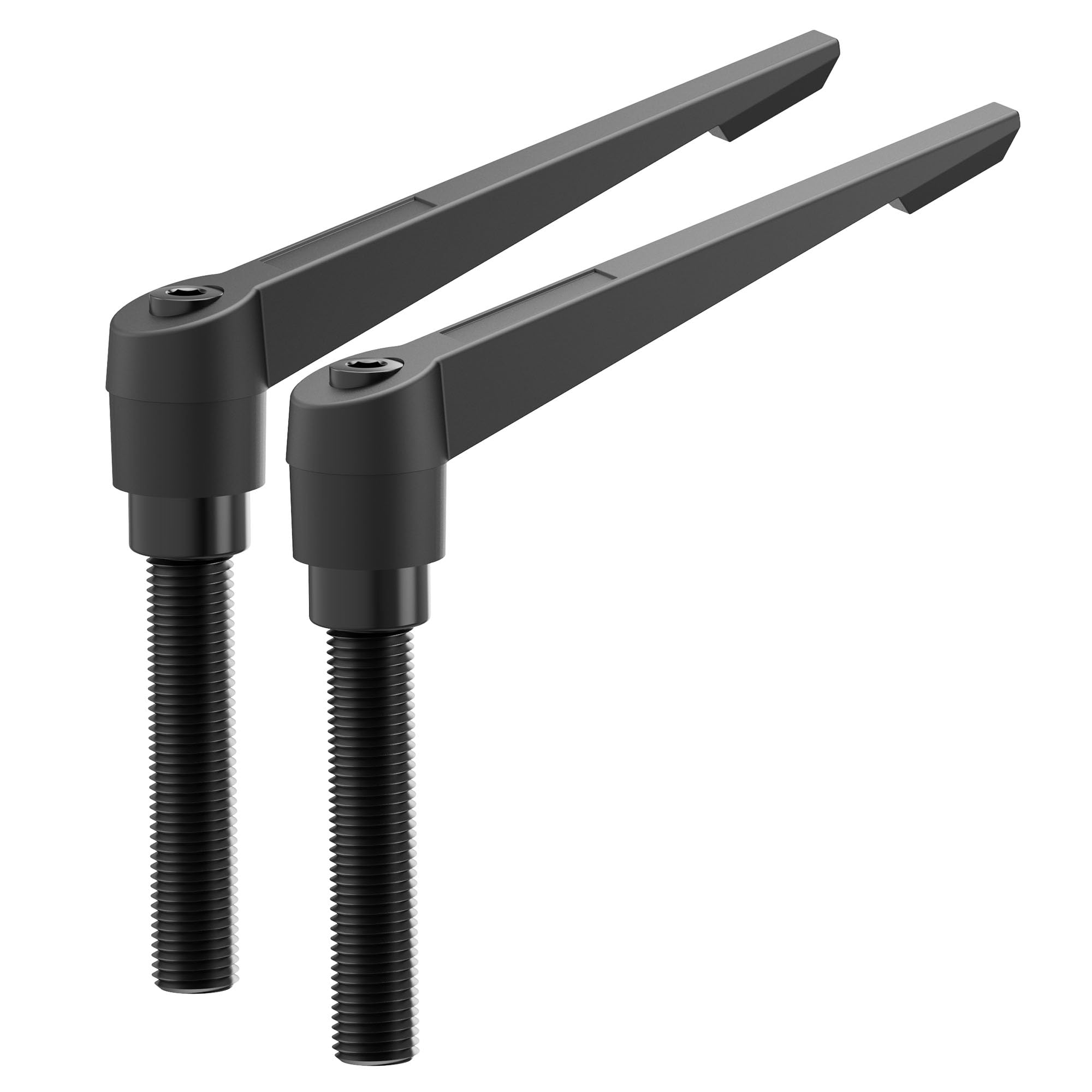 2PCS Clamping Lever Handles, M8 x 80mm Male Thread, Adjustable Quick Release Locking Rotating Screw Bolt Stud Knobs Apply for Lathe Machinery, Black