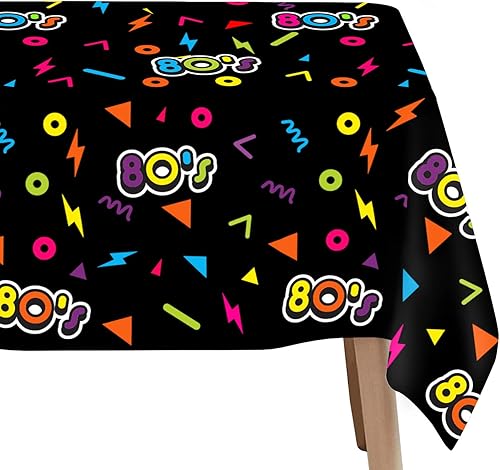 Miniatura 5 de Mantel de decoración de fiesta de los años 80, desechable, suministros para fiestas temáticas de los 80, suministros de decoración de mantel de