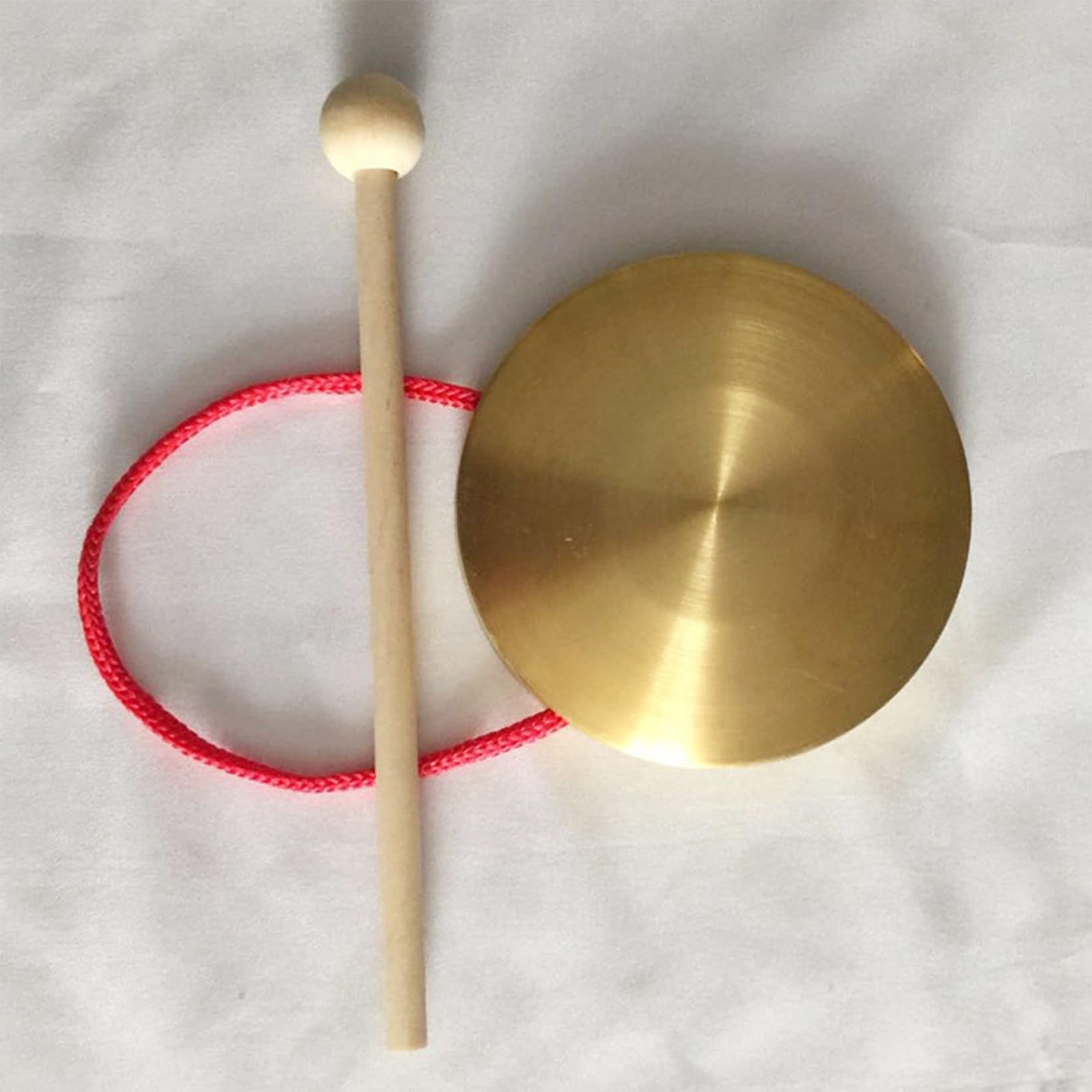 Instrumento Chino, Gong de latón Gong Chino de Bronce Feng Shui Chino Gong de latón, Instrumento de percusión Chino Gong Gong pequeño Gong de percusión Gong de Mano Latón(25cm)