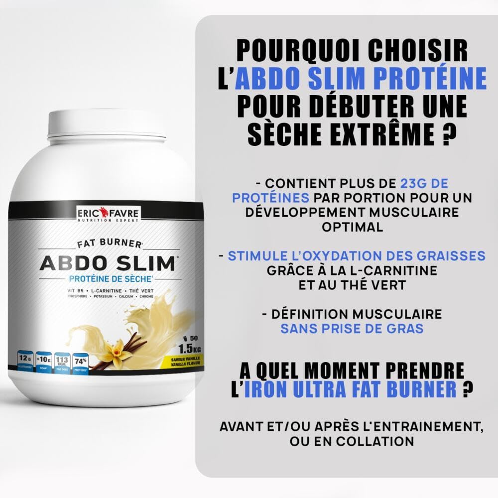 PACK SÈCHE EXTREME - Iron E.A.A Ultra Fat Burner + L-Carnitine Pro Zero + eBook Perte de Poids - Eric Favre