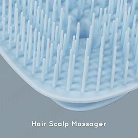 Ecoed Scalp Massager Shampoo Brush, Scalp Scrubber & Exfoliator for Dandruff Removal, Wet & Dry Dandruff Comb and Detangler for Men and Women, Suitable for Short Medium Hair (Blue)