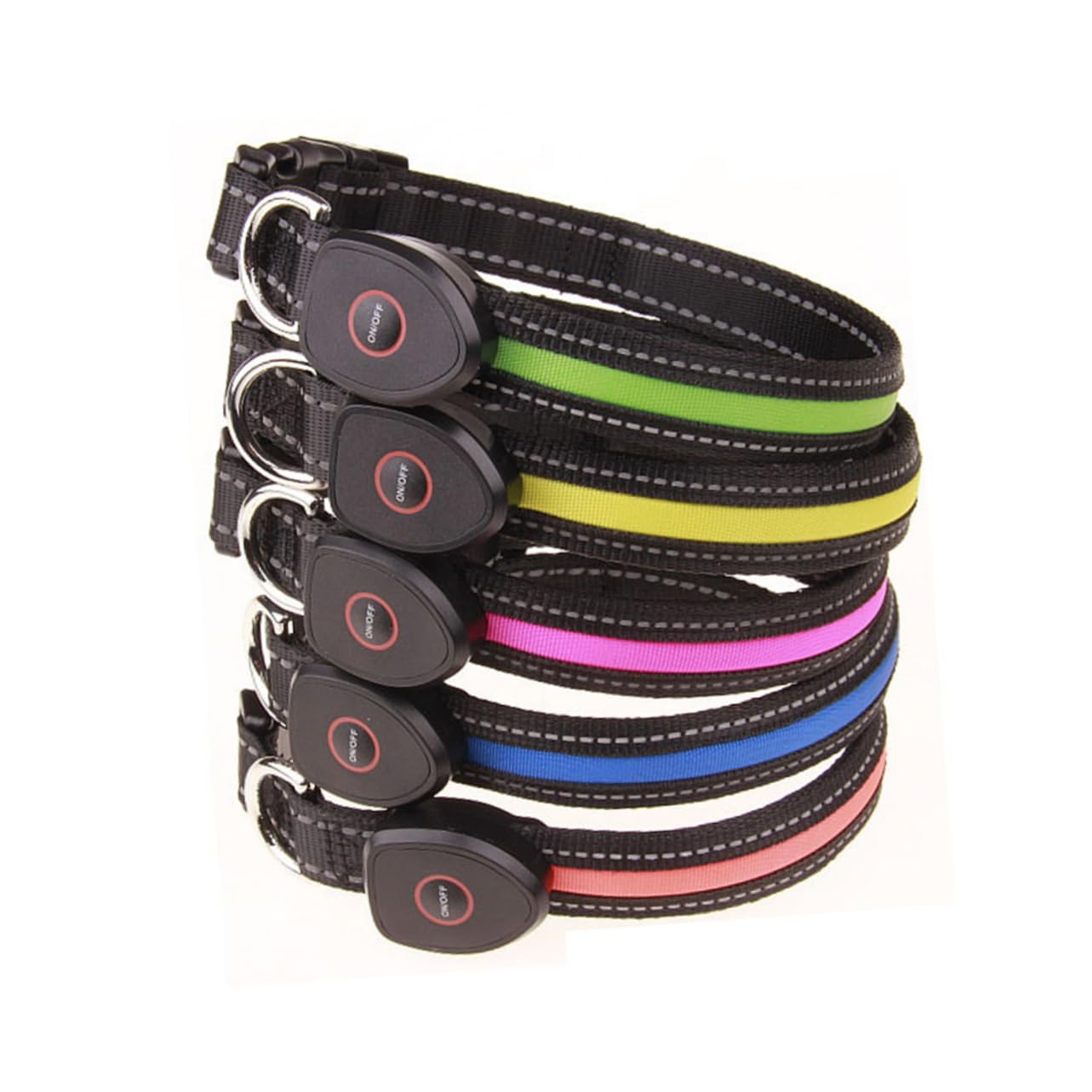 FRCOLOR Collar Circular Recargable para Perro con Luces Led Intermitentes 3 Unidades