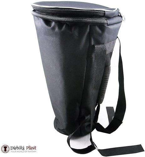 Miniatura 24 de El impresionante Darbuka Doumbek Gawharet El Fan metálico de 17.75 pulgadas (negro metálico)