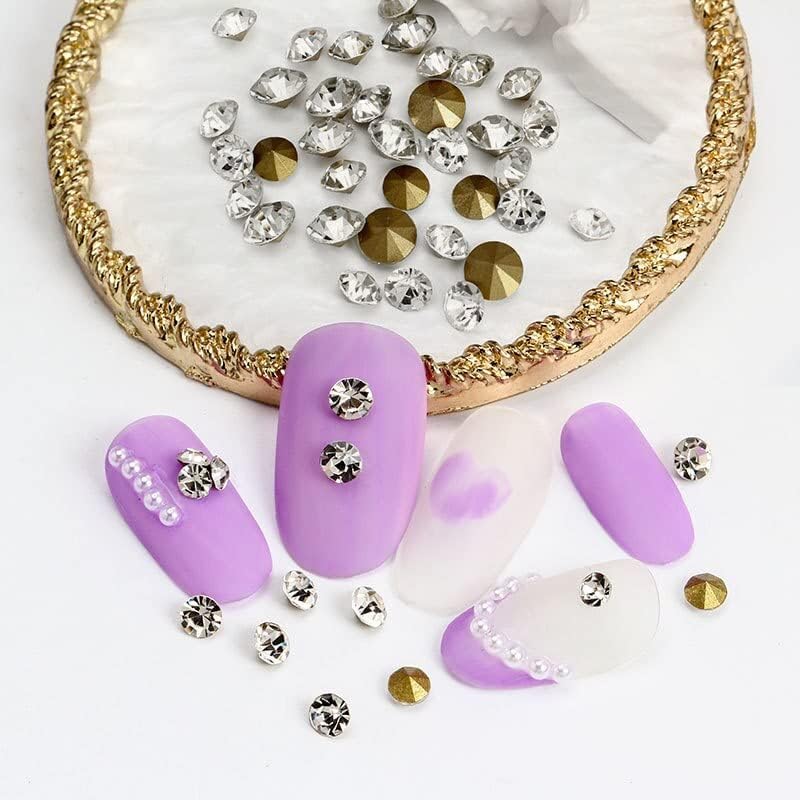 Transparent Rhinestone Stone Nail Gems Silver Crystal Parts Gems Point Back Glass Thing to Stick On Charm 288/1440/28000Pcs