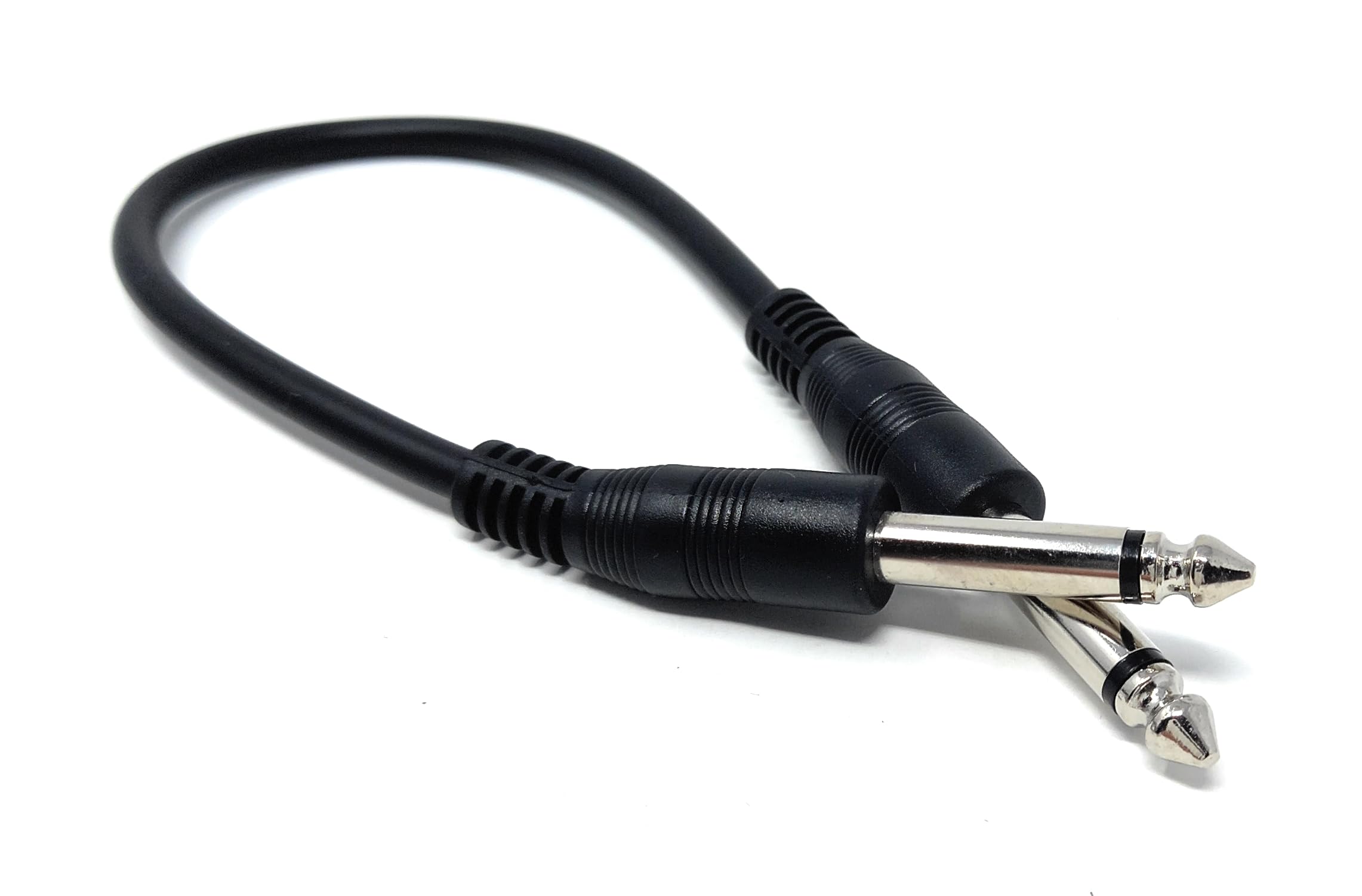 DRUT 25cm 6.35mm 1/4" TS Mono Jack to Jack Plug Lead for Guitar Amplifiers, Music Instruments, Speakers